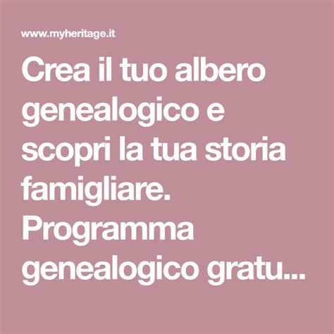 il tuo albero genealogico.